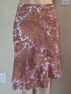 Y2K Vintage Silk Asymmetrical Skirt Size M